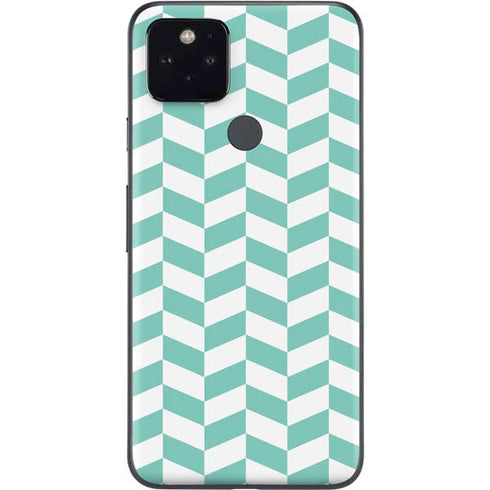 Blue White Chevron Google Pixel 5 Skin